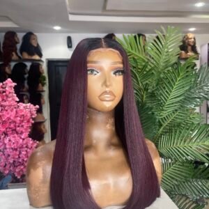 16”  dark burgundy Raw donor