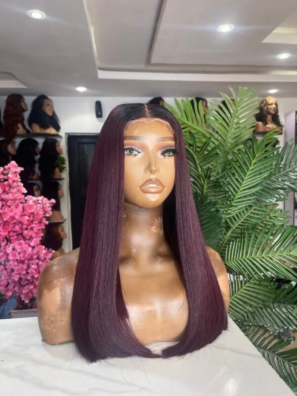 16”  dark burgundy Raw donor